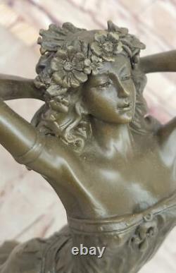 Signed Original Aldo Vitaleh Gypsy Dancer Bronze Sculpture Marble Base Figure