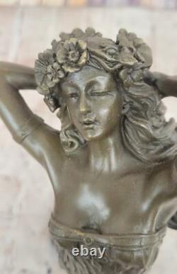 Signed Original Aldo Vitaleh Gypsy Dancer Bronze Sculpture Marble Base Figure