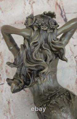 Signed Original Aldo Vitaleh Gypsy Dancer Bronze Sculpture Marble Base Figure
