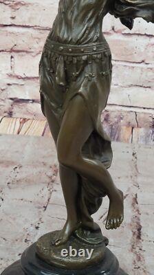 Signed Original Aldo Vitaleh Gypsy Dancer Bronze Sculpture Marble Base Figure
