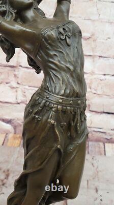 Signed Original Aldo Vitaleh Gypsy Dancer Bronze Sculpture Marble Base Figure