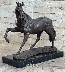 Signed Original Arabic Horse Bronze Sculpture Modern Art Marble Figurine Figure
