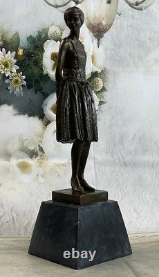 Signed Original Bronze Sculpture Statue Mom Housewife Marble Art Gift Deal