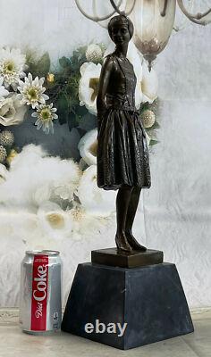 Signed Original Bronze Sculpture Statue Mom Housewife Marble Art Gift Deal