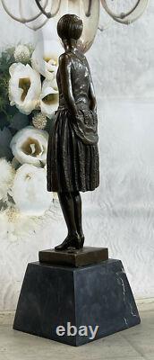Signed Original Bronze Sculpture Statue Mom Housewife Marble Art Gift Deal