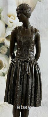 Signed Original Bronze Sculpture Statue Mom Housewife Marble Art Gift Deal