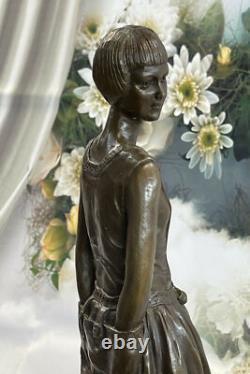Signed Original Bronze Sculpture Statue Mom Housewife Marble Art Gift Deal