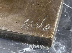 Signed Original Bronze Sculpture Statue Mom Housewife Marble Art Gift Deal