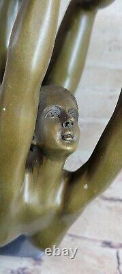 Signed Original Collector's Edition Female Gymnast Bronze Marble Statue