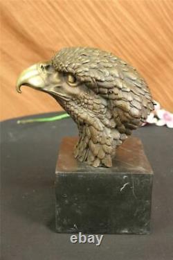 Signed Original Impressive Grand Eagle Bird Wild Life Marble Base Decor