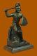 Signed Original Kamiko Japanese Samurai Warrior Bronze Marble Sculpture Heavy