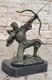 Signed Original Kamiko Japanese Samurai Warrior Bronze Marble Sculpture Statue