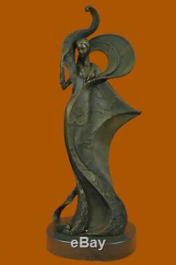 Signed Original Kassin A Tribute To Erte Bronze Sculpture Marble Figurine Deco