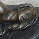 Signed Original Mavchi Naughty Naked Bronze Sculpture Marble Statue Figure Nr