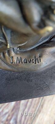 Signed Original Mavchi Naughty Naked Bronze Sculpture Marble Statue Figure Nr