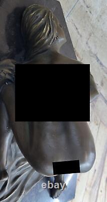 Signed Original Mavchi Naughty Nude Bronze Sculpture Marble Statue Figure Nr