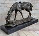 Signed Original Milo Dog And Horse Friendship Bronze Sculpture Marble Statue