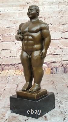 Signed Original Milo Marble Figurine Male Bronze Sculpture Cubby Fait