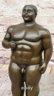 Signed Original Milo Marble Figurine Male Bronze Sculpture Cubby Fait