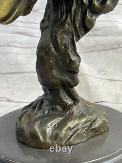 'Signed Original RAM Mascot Head Bronze Sculpture Marble Base Statue Figurine'