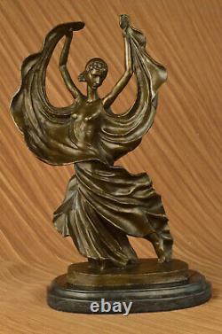 Signed Original Tango Dancer Special Bronze Skate Marble Base Sculpture Decor