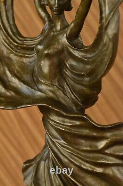Signed Original Tango Dancer Special Bronze Skate Marble Base Sculpture Decor