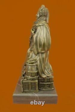 Signed Original Zengh Queen Elizabeth I Royal Marble Base Sculpture Statue Gift