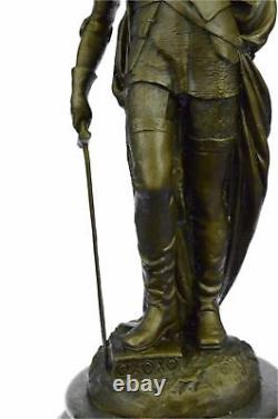 Signed Pizarro Roman Legion Soldier Bronze Sculpture Marble Base Figurine Statue