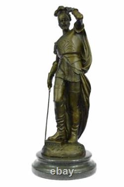 Signed Pizarro Roman Legion Soldier Bronze Sculpture on Marble Base Figurine Statue
