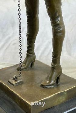 Signed Preiss Special Patina Girl Flesh 100% Bronze Marble Statue Sale