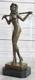 Signed Preiss Special Patina Girl In Bondage Bronze Sculpture Marble Statue