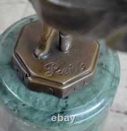 Signed Preiss Young Girl Ballerina Bronze and Black Marble Sculpture Statue Figurine