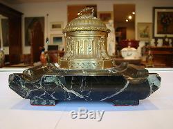 Signed Rambaud, Founder Susse Brothers Inkwell In Bronze, Marble Base # 122 #