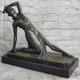 Signed Russian Dancer, Art Deco Dancer Bronze Sculpture, Marble Base Statue