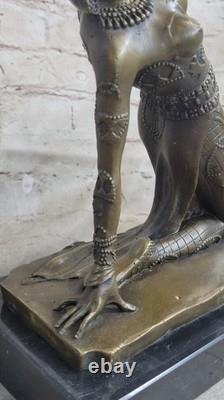 Signed Russian Dancer, Art Deco Dancer Bronze Sculpture, Marble Base Statue