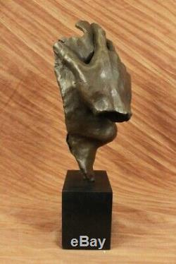 Signed Salvador Dali Title Shame On Me Bronze Sculpture Abstract Marble Figurine