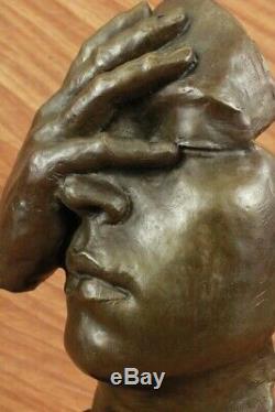 Signed Salvador Dali Title Shame On Me Bronze Sculpture Abstract Marble Figurine