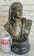 Signed Sensual Nude Woman Bronze And Marble Art Sculpture Statue