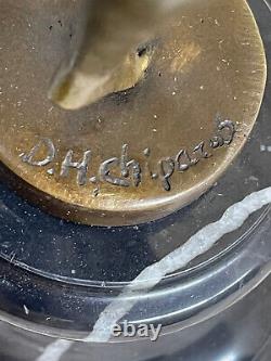 Signed Skating Top Chiparus Woman Charleston 1920 1930 Bronze Marble Base