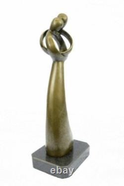 Signed Valentin Jour Couple Bronze Sculpture Statue on Marble Base Cast Iron Gift
