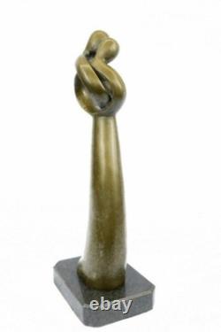 Signed Valentin Jour Couple Bronze Sculpture Statue on Marble Base Cast Iron Gift
