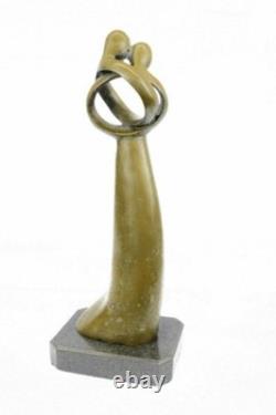 Signed Valentin Jour Couple Bronze Sculpture Statue on Marble Base Cast Iron Gift