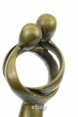 Signed Valentin Jour Couple Bronze Sculpture Statue on Marble Base Cast Iron Gift
