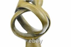 Signed Valentine Day Couple Bronze Sculpture Statue on Marble Base Cast Gift