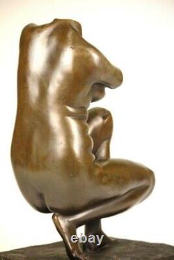 Signed Venus De Milo Chair Female Bronze Marble Base Sculpture Figure