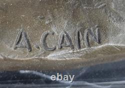 Signed Vintage Art Deco Bronze Hunting Dogs Sculpture on Marble Base – On Sale