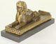 Signed Vintage Mythological Creature Egyptian Sphinx Art Dry Marble Sculpture