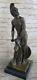 Signed By Pierre Romain: Bronze Soldier Legion Marble Base Sculpture Figurine Statue