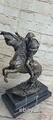 Statue Sculpture Horse Napoleon English Bronze Style Signed Marble Base