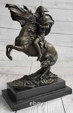 Statue Sculpture Horse Napoleon French Style Bronze Sign Marble Base Art